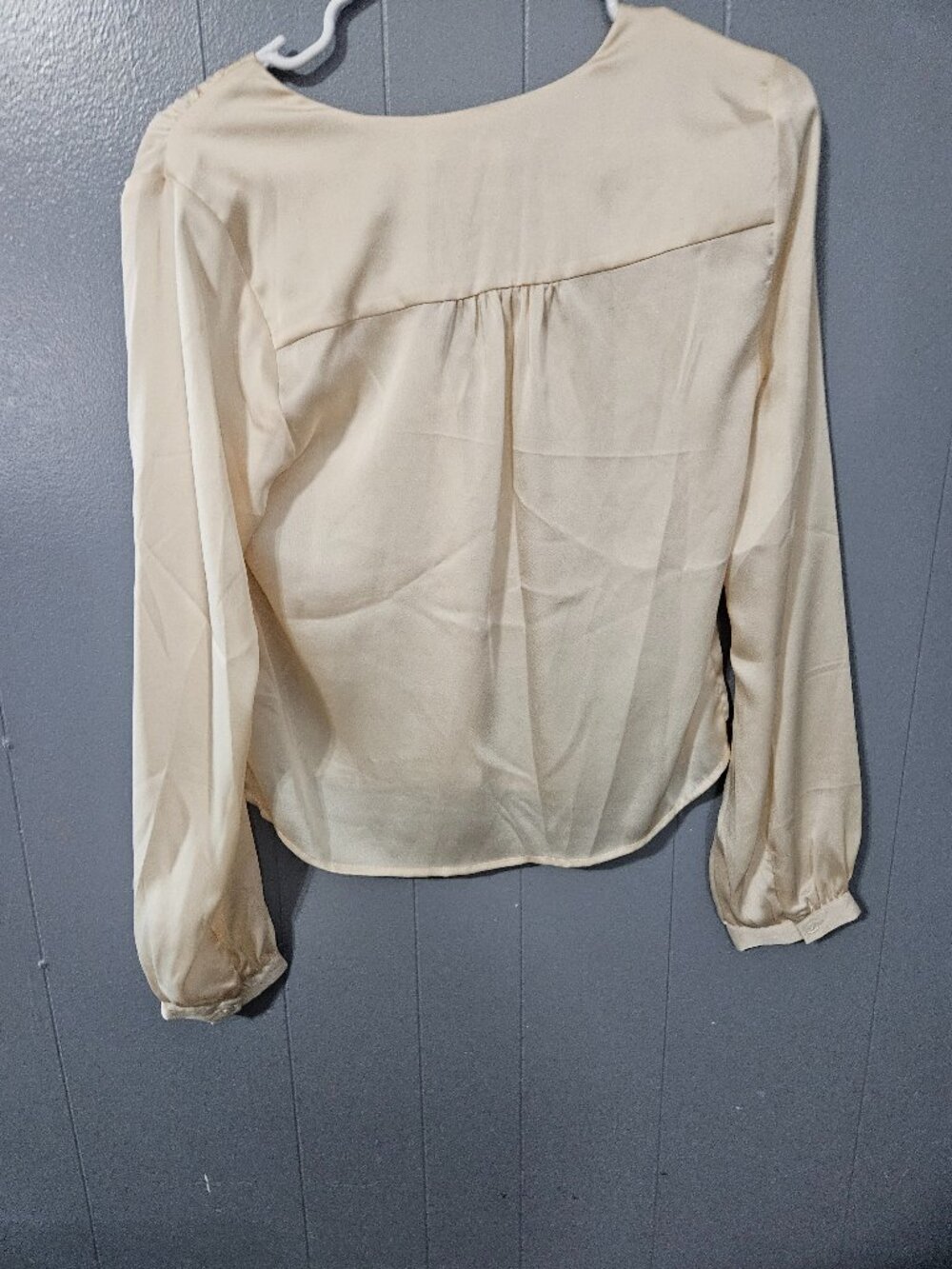 Forever 21 Beige Satin Long Sleeve Blouse - Size 8 - NWT